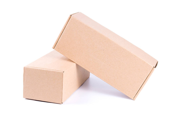 Brown cardboard box isolated on white background - Foto, Bild