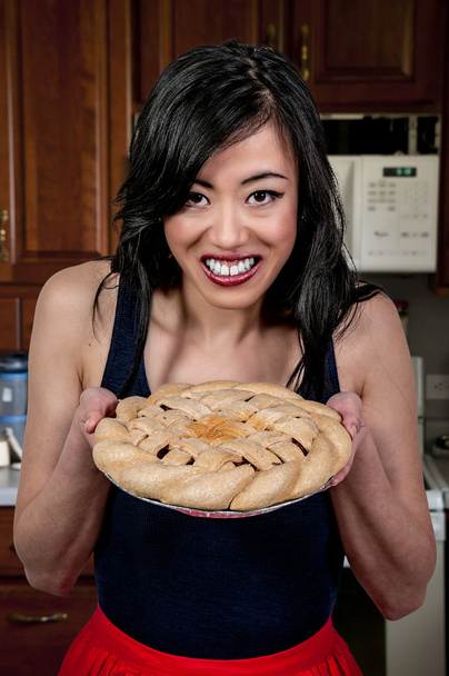 Woman Chef with Pie - Φωτογραφία, εικόνα
