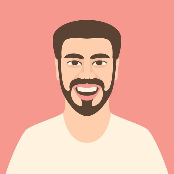 tête humaine sourire visage avatars vectoriel illustration style plat
 - Vecteur, image