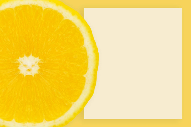 Lemon slices pattern Flat lay. Food concept. - 写真・画像