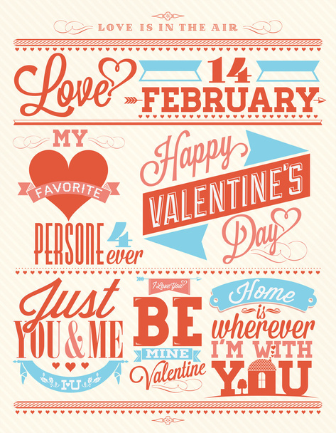 Boldog Valentin-napot viszont betűk - tipográfiai háttér - Fotó, kép