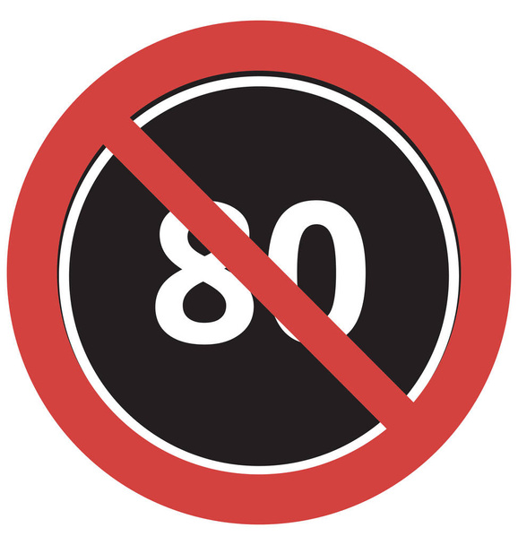 Stop 80 speed Vector Icon - Vector, Image