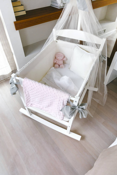 Top view of crib with canopy - Photo, Image
