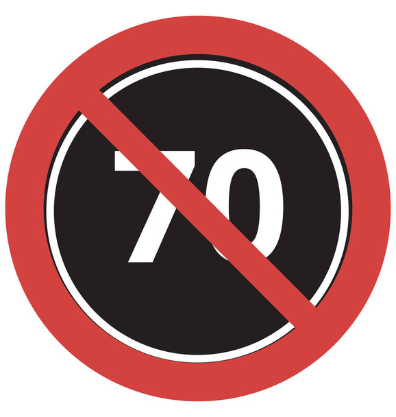 Stop 70 Icona vettoriale
 - Vettoriali, immagini