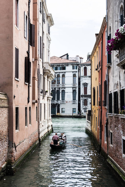 Romantic water trip across beautiful Venice. - Fotoğraf, Görsel