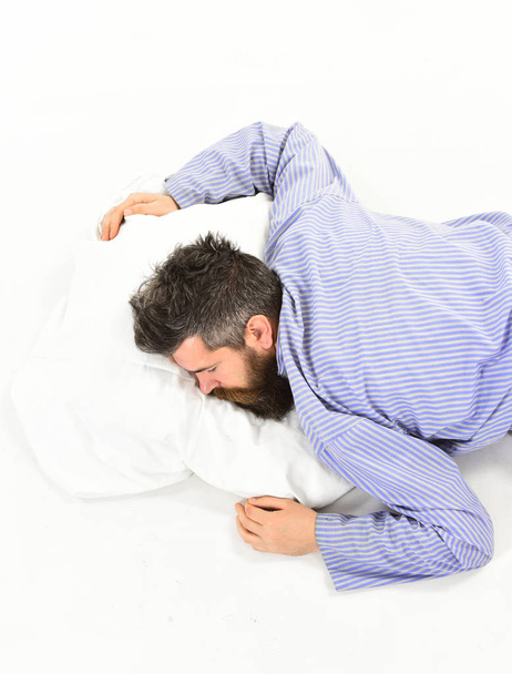 Man sleeping, relax, nap, dream, white background. - Fotó, kép