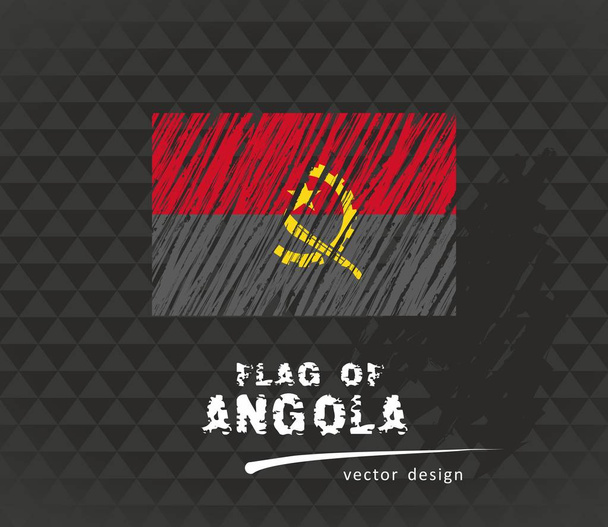 Bandiera dell'Angola, illustrazione a penna vettoriale su sfondo nero
 - Vettoriali, immagini