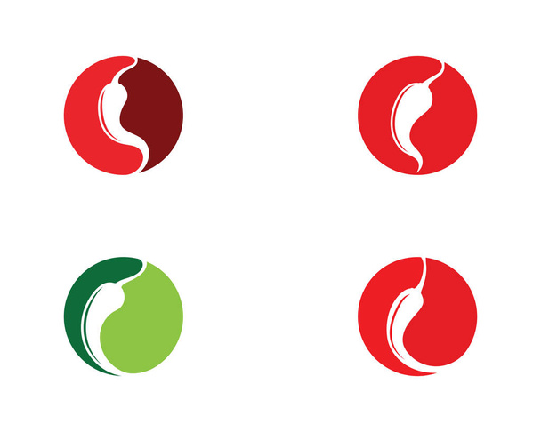 Rojo picante icono de chile natural Plantilla vector Ilustración - Vector, Imagen