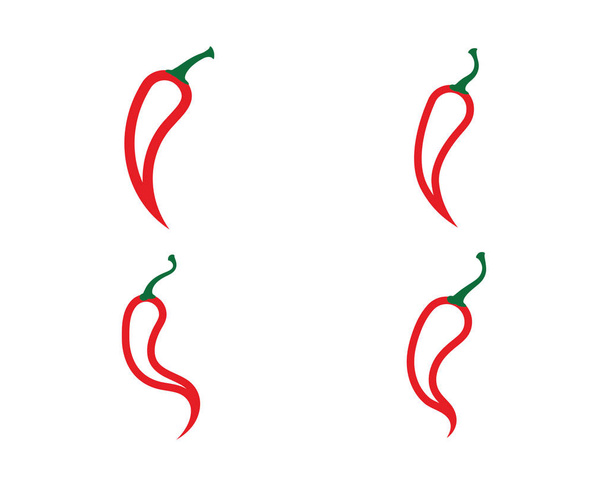 Rojo picante icono de chile natural Plantilla vector Ilustración - Vector, imagen