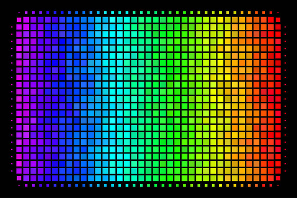 Ícone de retângulo preenchido pixel colorido espectral
 - Vetor, Imagem