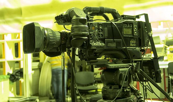 TV Professional studio digital video camera. cameraman - Photo, Image