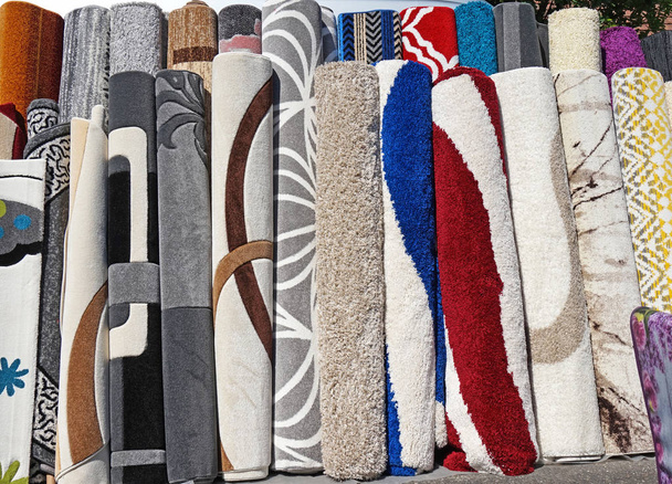 Carpets in a row for sale outdoor - Photo, Image