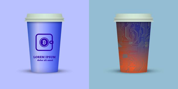 Creative take away coffee cups design. - Vecteur, image