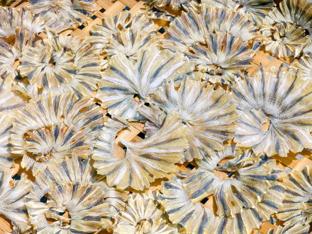 Dried Fish on Bamboo basket - Фото, изображение
