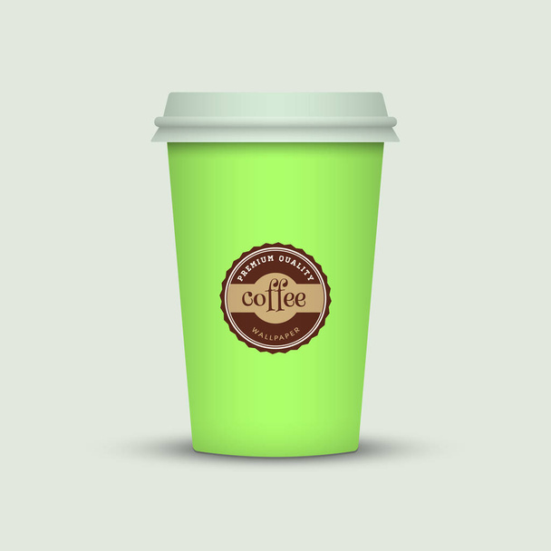 Colorful coffee cup on light background - Vecteur, image