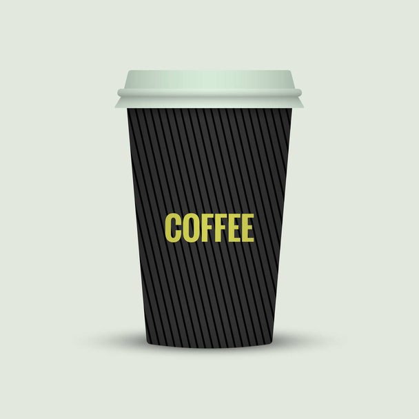 creative coffee cup on light background - Vecteur, image