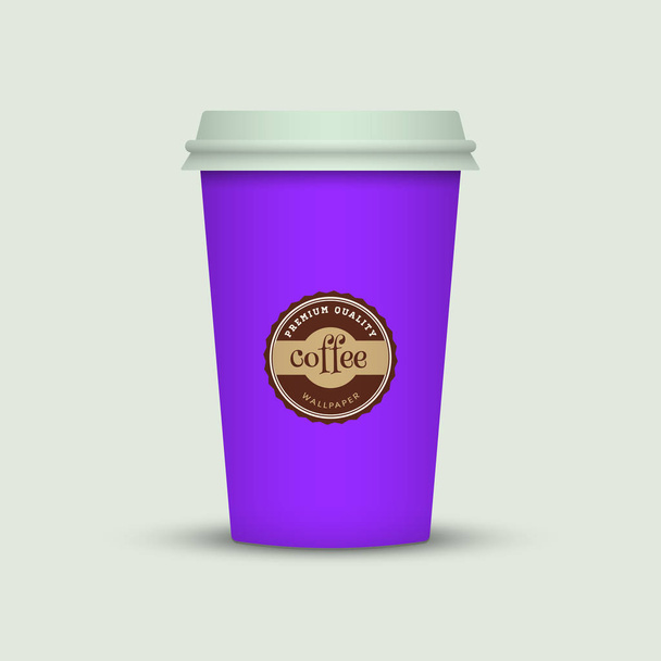 Colorful coffee cup on light background - Vecteur, image