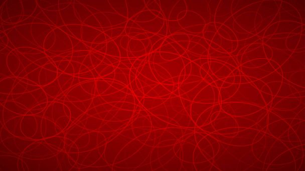 abstrakter Hintergrund zufällig angeordneter Konturen von Elipsen in roten Farben. - Vektor, Bild