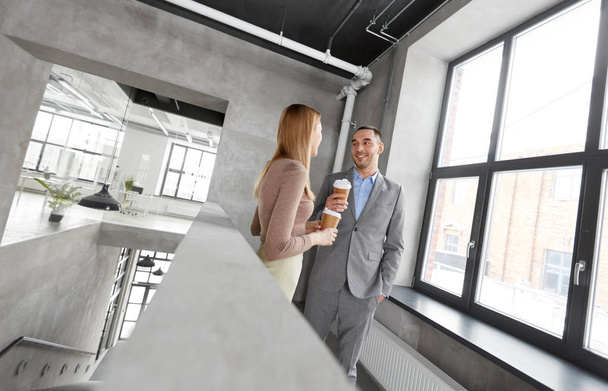 businesswoman and businessman at coffee break - Photo, image