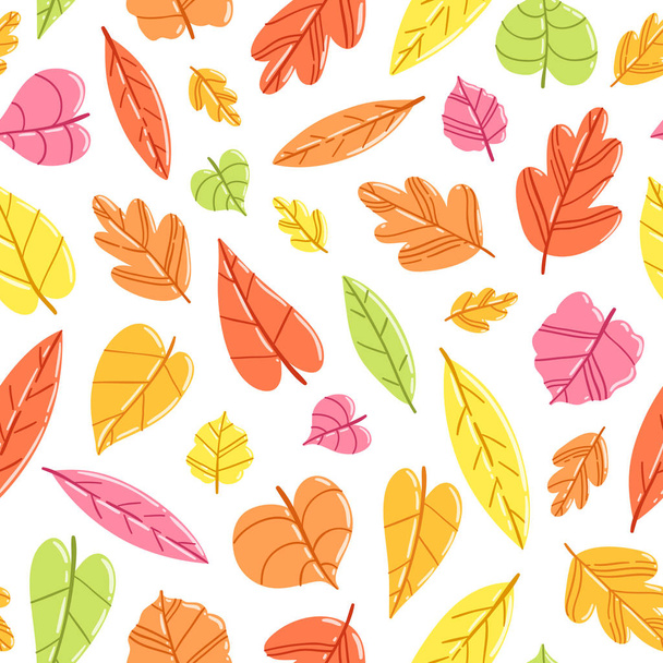 Autumn leaves seamless pattern - Vektor, Bild