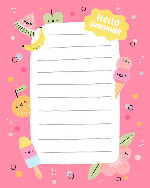 Иллюстрация: Hello sunshine pink notes
 - Фото, изображение