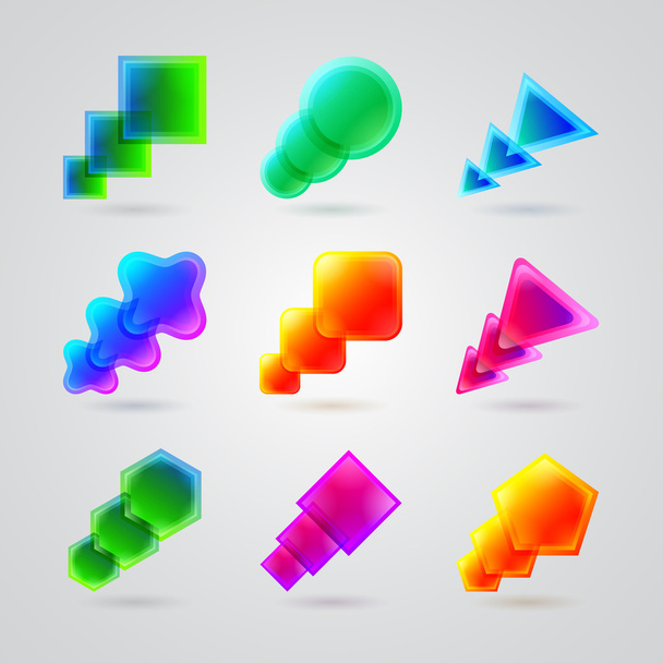 colección de diferentes figuras de color
 - Vector, Imagen