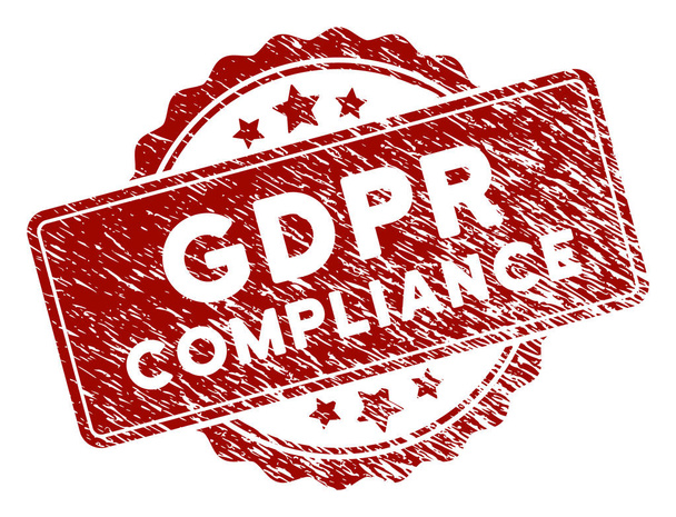 Distress Textured GDPr Compliance Stamp Seal - Vector, Image