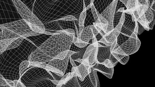 kılavuz net soyut poligonal tel kafes duman bulutu yumuşak hareketli simülasyon hareket grafik animasyon arka plan yeni kalite retro vintage tarzı serin güzel güzel 4 k video görüntüleri çizim - Video, Çekim