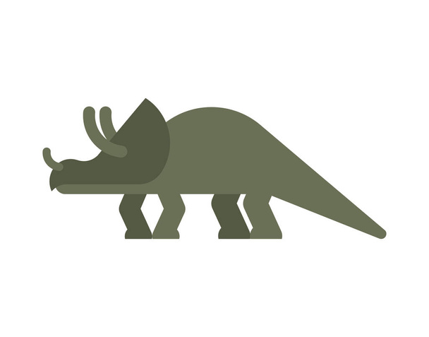 Triceratops dinosaurio aislado. Un animal antiguo. Monstruo prehistórico Dino. La bestia es del período Jurásico. Ilustración vectorial
 - Vector, imagen