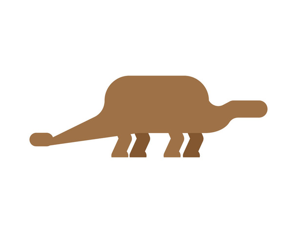Dinosaurio Ankylosaurus aislado. Un animal antiguo. Monstruo prehistórico Dino. La bestia es del período Jurásico. Ilustración vectorial
 - Vector, imagen