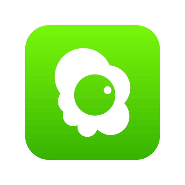 Fried egg icon digital green - Вектор, зображення