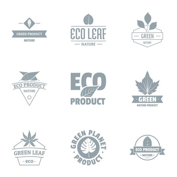 Οικολογικό χαρακτήρα καθαρά λογότυπο σύνολο, απλό στυλ - Διάνυσμα, εικόνα