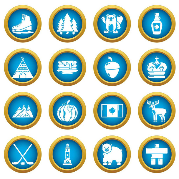Canada travel icons set, simple style - Vetor, Imagem