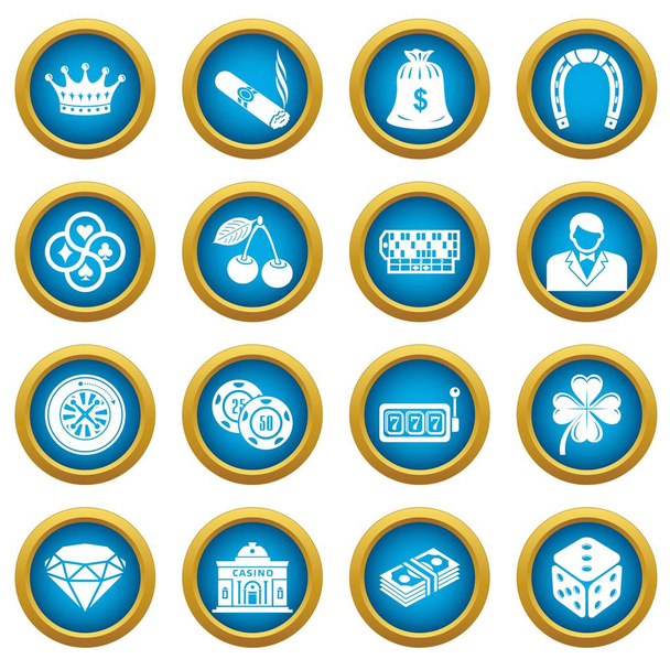 Casino icons set, simple style - Vector, afbeelding