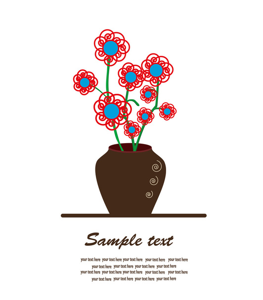 Pretty floral card. vector illustration - Vektör, Görsel