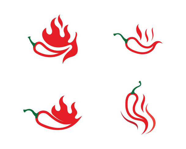 Kırmızı sıcak doğal biber ikonu Şablon Vektör Resimlendirmesi - Vektör, Görsel