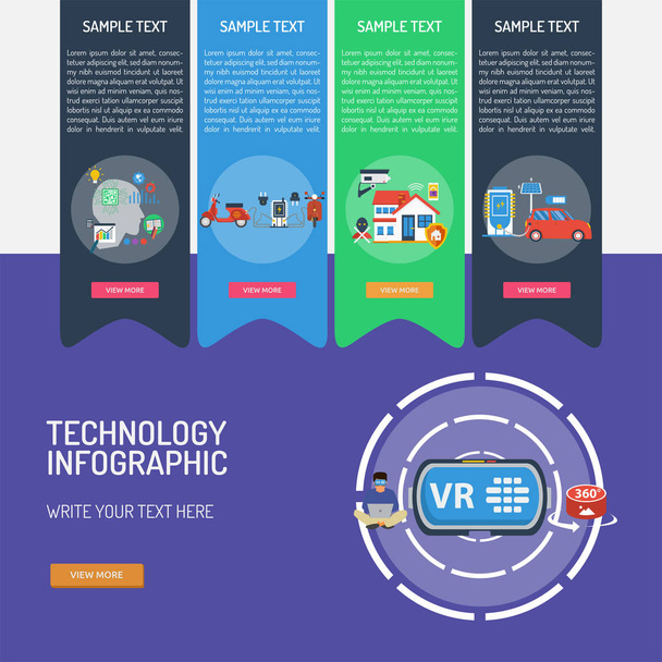 Technologie Infografik Illustration Design - Vektor, Bild