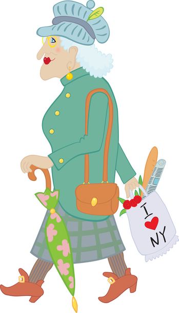 Old lady - Vector, Image