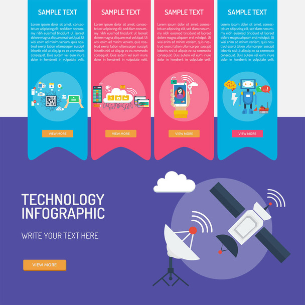 Technológiai Infographic illusztráció tervezés - Vektor, kép