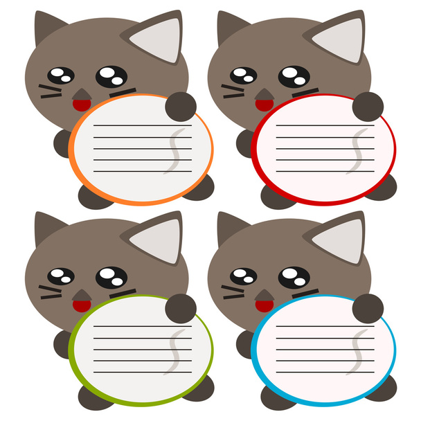 Dibujos animados gato memo ilustración
 - Vector, imagen