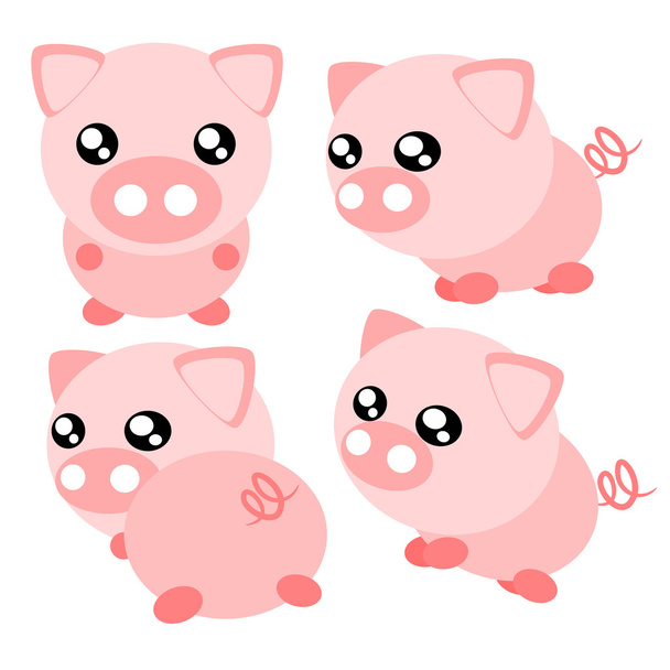 Иллюстрация Cartoon Pig
 - Вектор,изображение