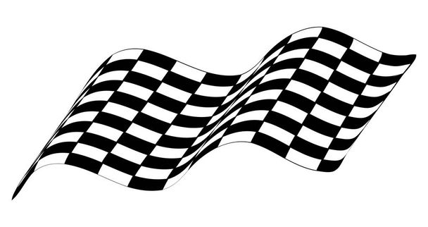 race kockás zászló elszigetelt fehér háttér mintázata - Vektor, kép