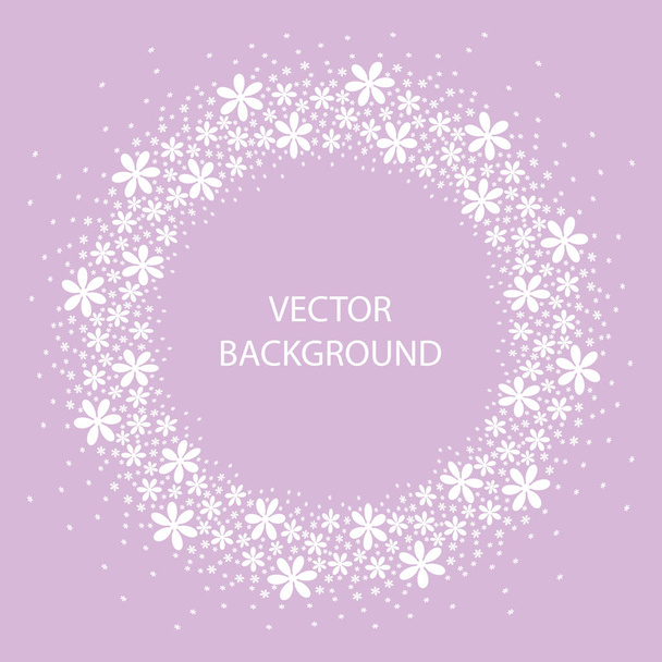 vector background white flowers on a lilac color - Vector, afbeelding