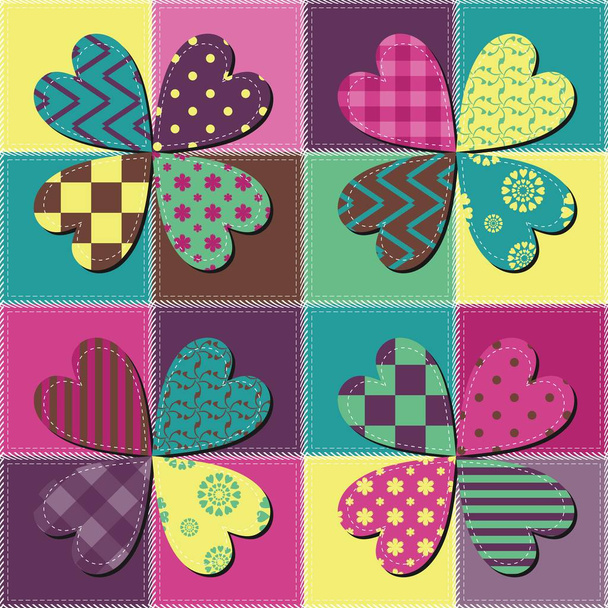 patchwork background with different patterns - Vetor, Imagem