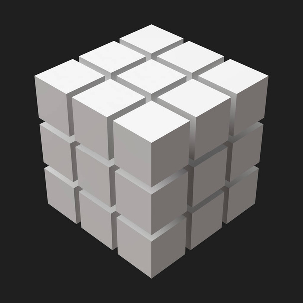 gros cube avec des coupes cubiques
 - Vecteur, image