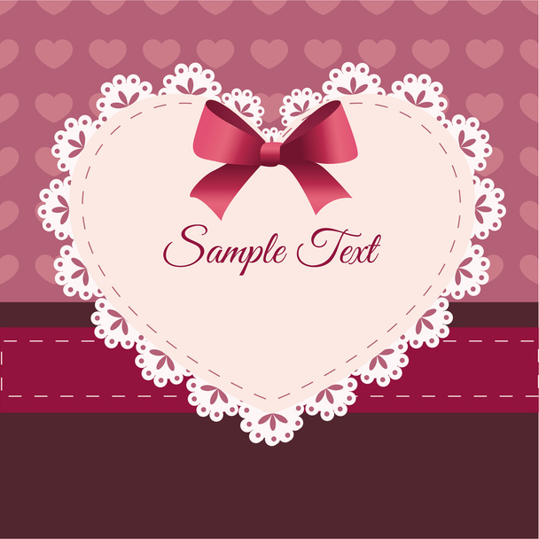 Vintage retro vector cute frame with heart - Vector, Image