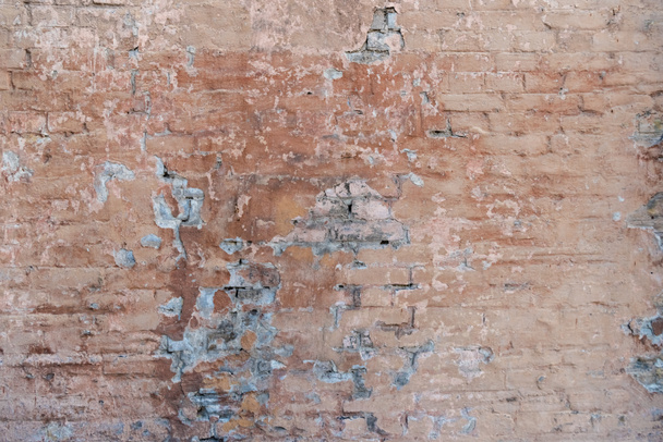 full frame view of old weathered brick wall background - Photo, Image