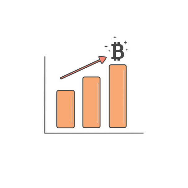 Bitcoin groei vectorillustratie concept - Vector, afbeelding