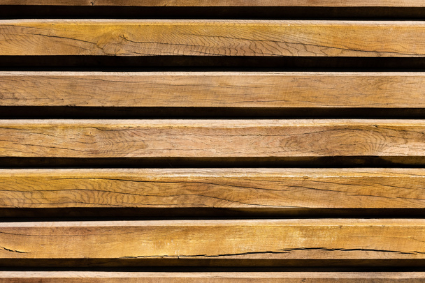 close-up view of brown wooden background with horizontal planks - Photo, Image
