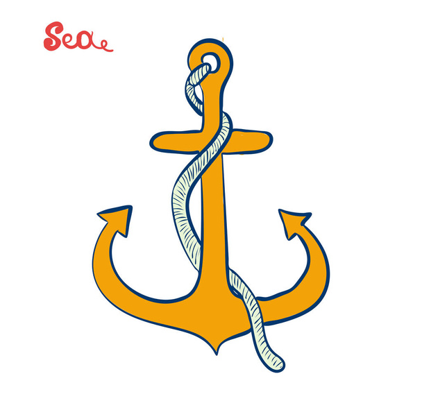 Anker-Symbol. See- oder Schiffsillustration. Symbol der Seeleute - Vektor, Bild